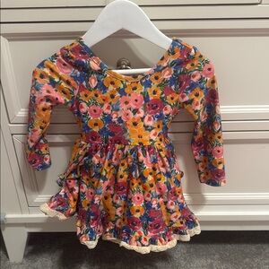Cheeky Plum Floral Long Sleeve Dress 12-18 Months